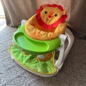 Fisher Price Sit Me Up floor seat lion with tray